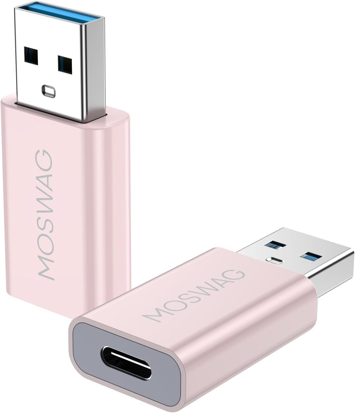 MOSWAG 3 Pack USB C to USB Adapter - Male to Female, Type-C to Type a Compatible with Apple Magsafe Charger, Mac, Laptops and Pcs