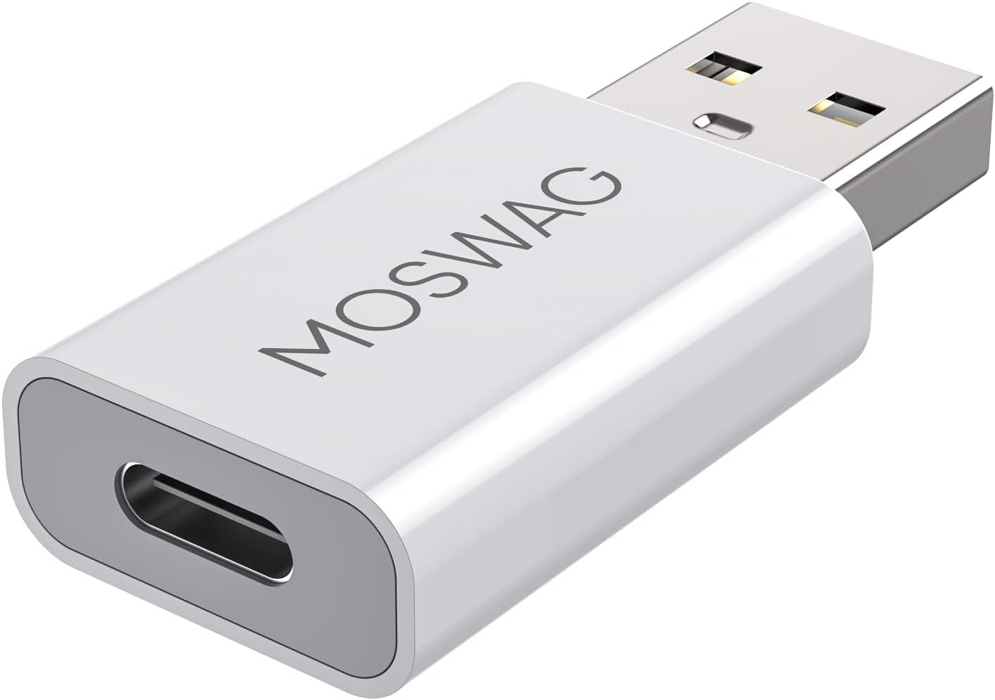 MOSWAG 3 Pack USB C to USB Adapter - Male to Female, Type-C to Type a Compatible with Apple Magsafe Charger, Mac, Laptops and Pcs