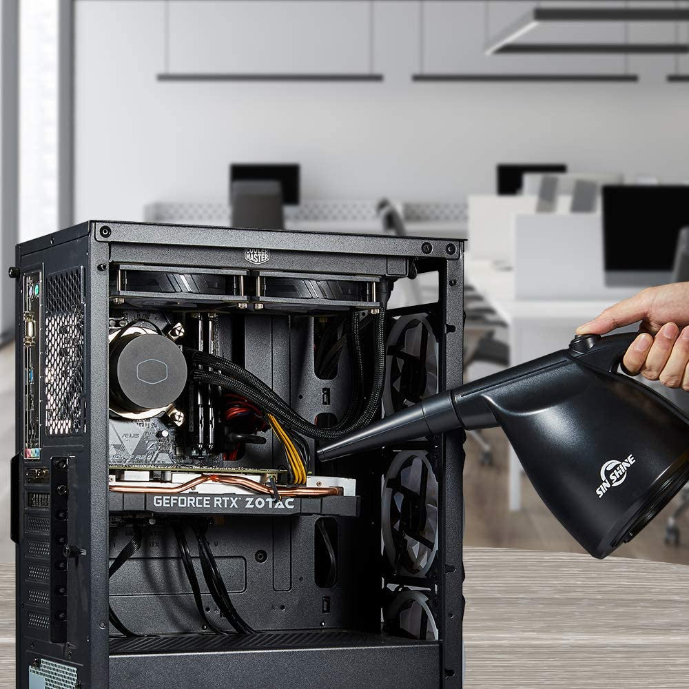 SIN SHINE - Compressed Air 3.0- Multi-Use Electric Air Duster for Cleaning Dust, Hairs, Crumbs, Scraps for Laptop, Computer, Replaces Compressed Air Cans (Ad01-Black)