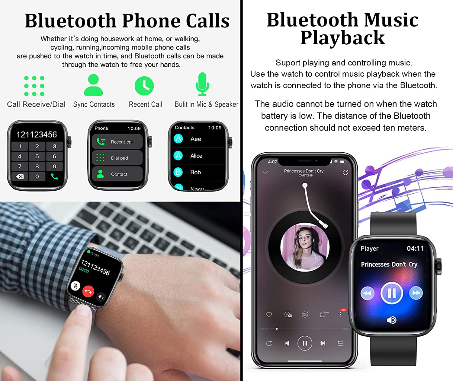 Feifuns Smart Watch Answer Make Call/Voice Control for Android Ios Phones, IP67 Waterproof Activity Tracker with Blood Pressure Heart Rate Spo2 Sleep, 28 Sports Watch for Unisex Adults White