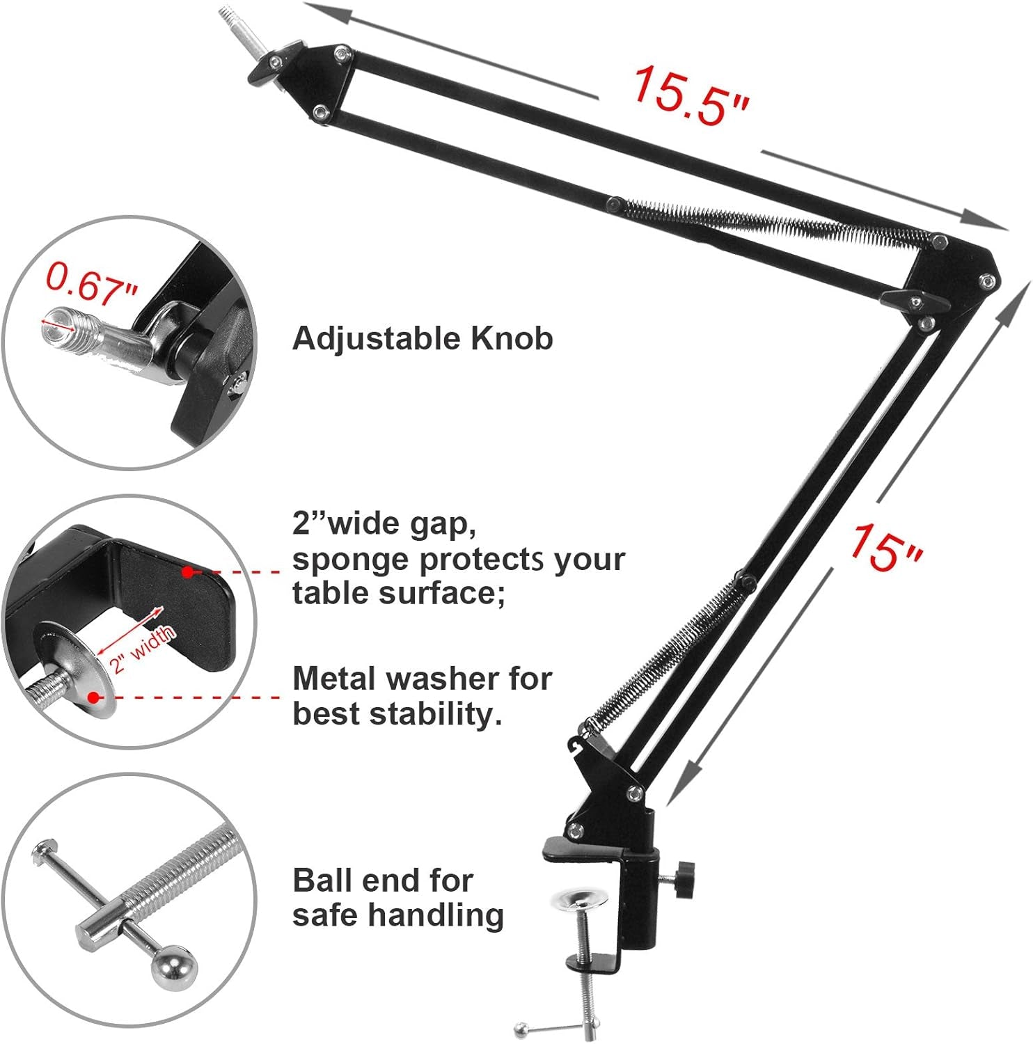 Voilamart USB Streaming Podcast Microphone, Condenser Microphone Set BM-800 with Adjustable Recording, Suspension Scissor Arm Stand, Shock Mount, Podcast Condenser Microphone for Youtube, Recording