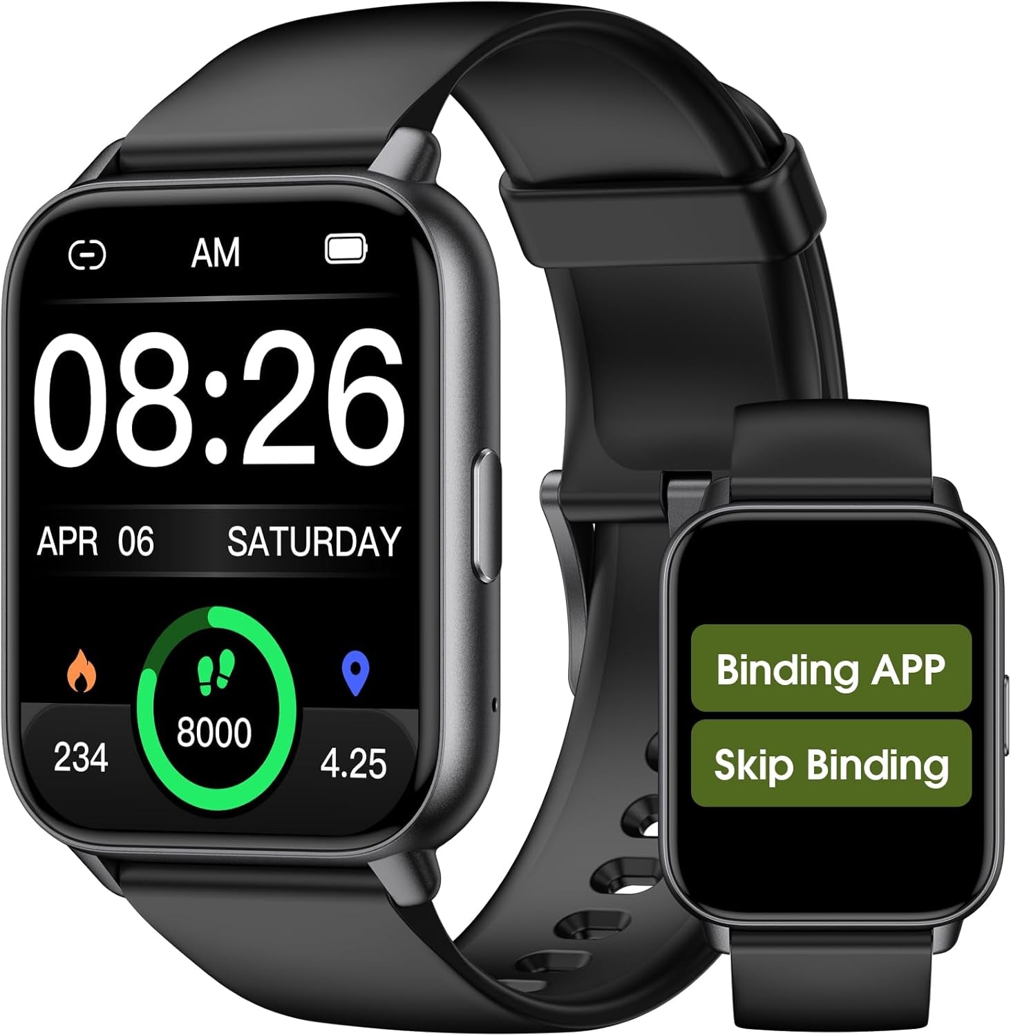 EURANS Smart Watch No App/Phone Required, Long Battery Life Fitness Tracker Watch,Hd Screen, Waterproof Activity Tracker with Step Counter for Walking, Pedometer, Calories Tracker for Men Women
