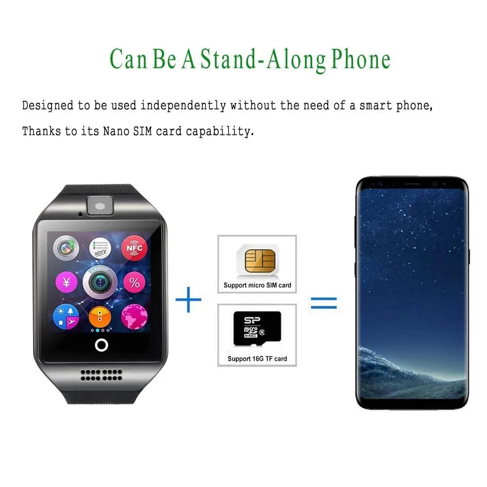 Smart Watch,Smart Watch for Androi Phones,Smart Watches Touchscreen with Camera Bluetooth Watch Cell Phone with Sim Card Slot Compatible Samsun Ios Phon 12/12 Pro/11/10 Men Women