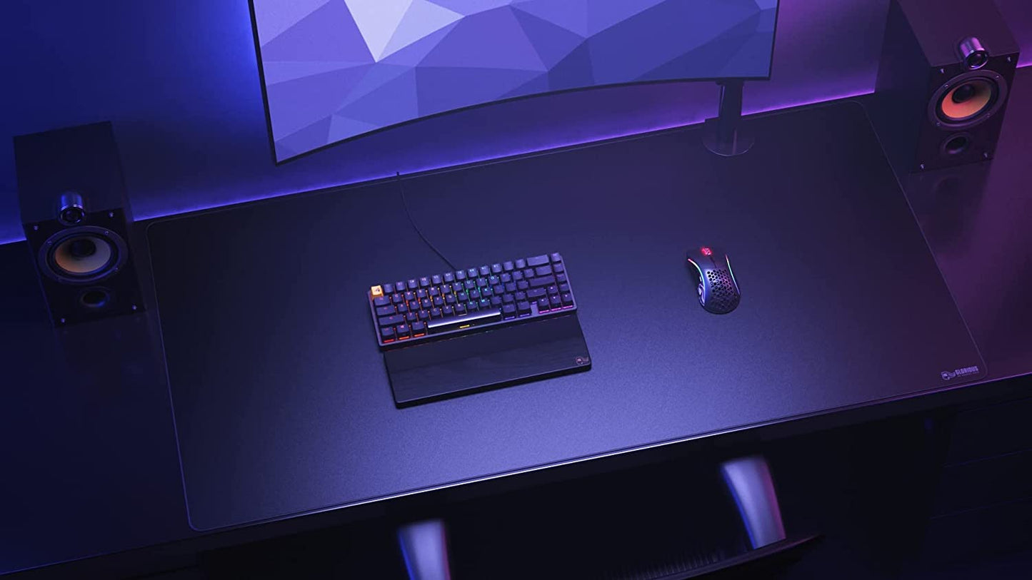 Glorious 3XL Extended Gaming Mouse Mat/Pad - Large, Wide (3XL Extended) Black Cloth Mousepad, Stitched Edges | 24"X48" (G-3XL)