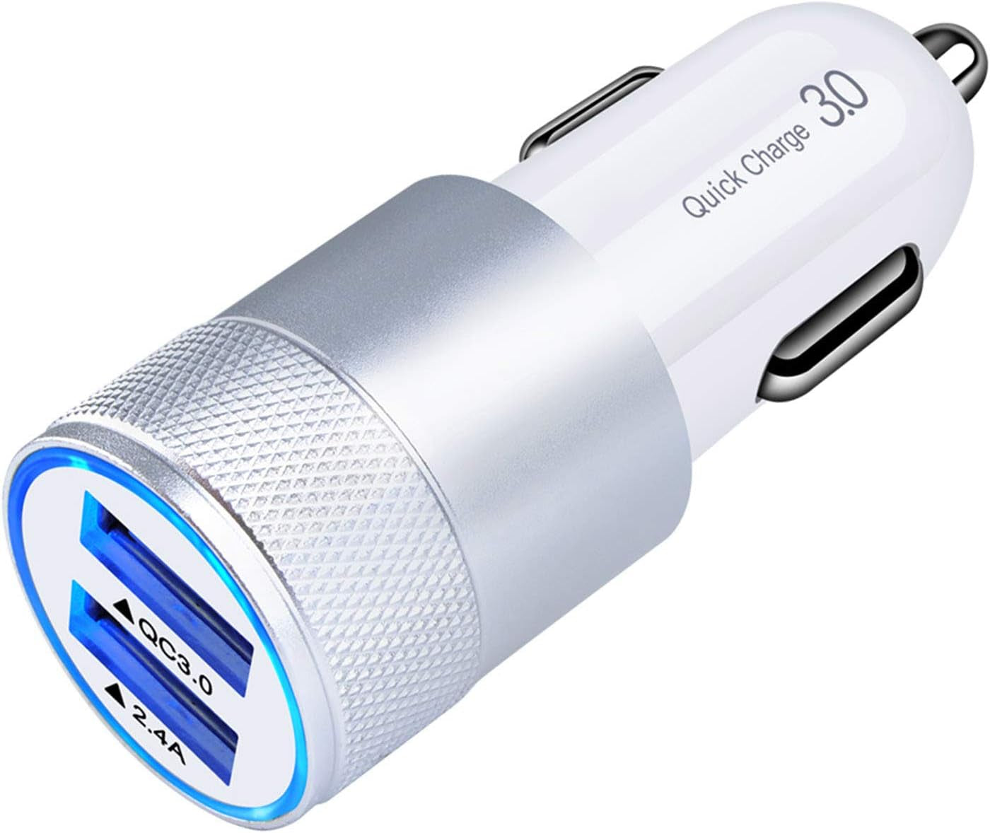 Fast Car Charger, Quick Charging 5.4A/30W Phone USB Adapter Rapid Plug 2 Port Cigarette Lighter Auto Charger Flush Compatible Samsung, Tablet, Iphone, Ipad, LG, Automobile
