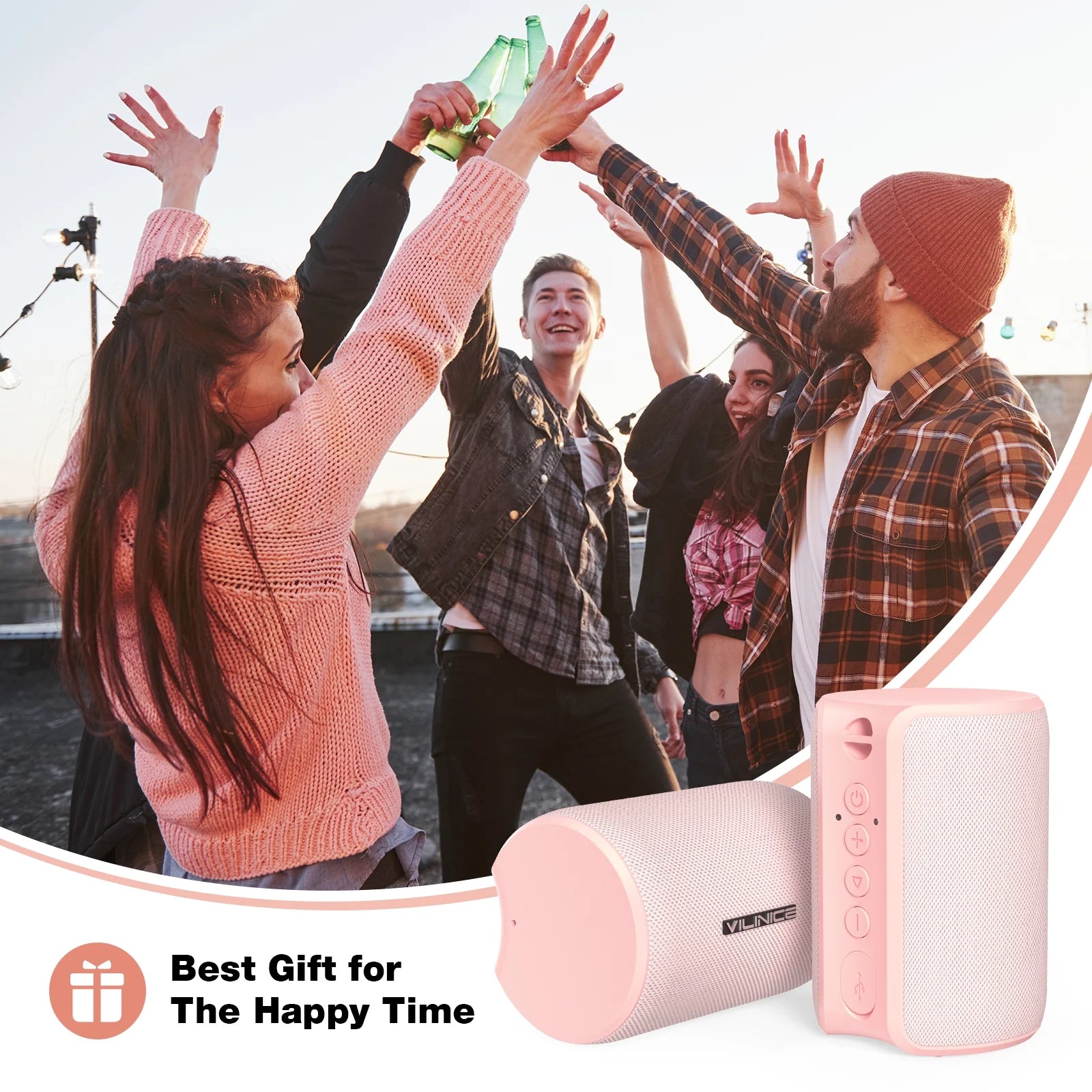 Bluetooth Portable Speaker, IPX7 Waterproof, Bluetooth 5.0, 12H Playtime