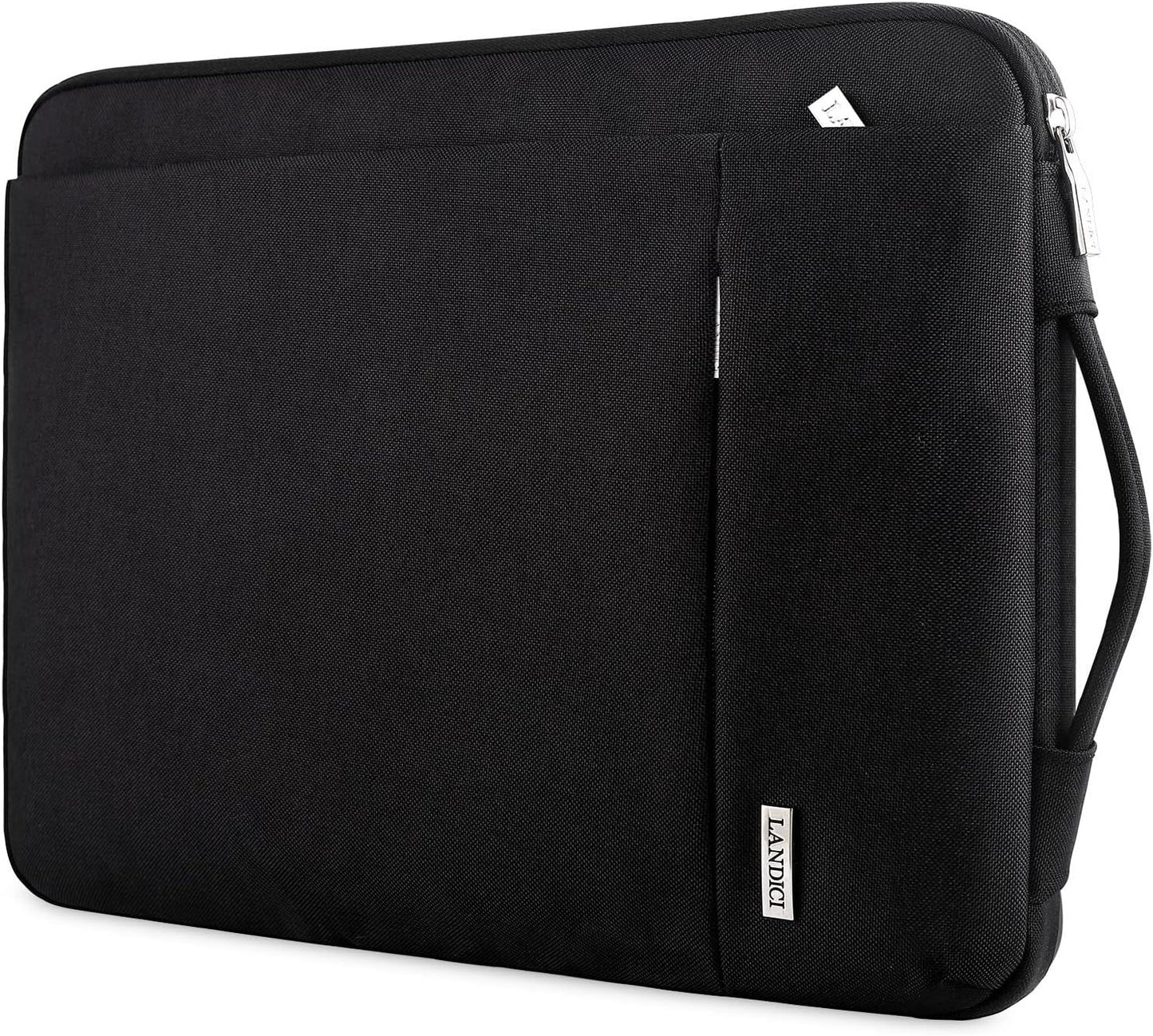 LANDICI 360° Protective Laptop Sleeve 11.6 Inch for Surface Pro 7 8 9/Laptop Go 2 3, Macbook Air 11, Small Computer Bag Carrying Case for 11-12 Inch Chromebook, Slim, Shockproof, Waterproof, Black
