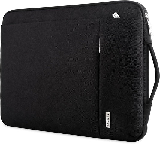LANDICI 360° Protective Laptop Sleeve 11.6 Inch for Surface Pro 7 8 9/Laptop Go 2 3, Macbook Air 11, Small Computer Bag Carrying Case for 11-12 Inch Chromebook, Slim, Shockproof, Waterproof, Black