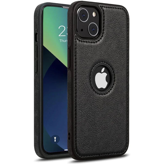 Compatible with Iphone 13 Case Premium Leather TPU Hybrid Case Cover,Black
