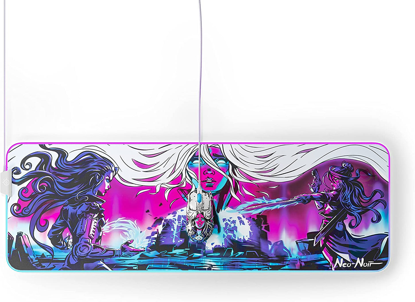 Steelseries Qck Gaming Mouse Pad - XL RGB Prism Cloth - Sized to Cover Desks
