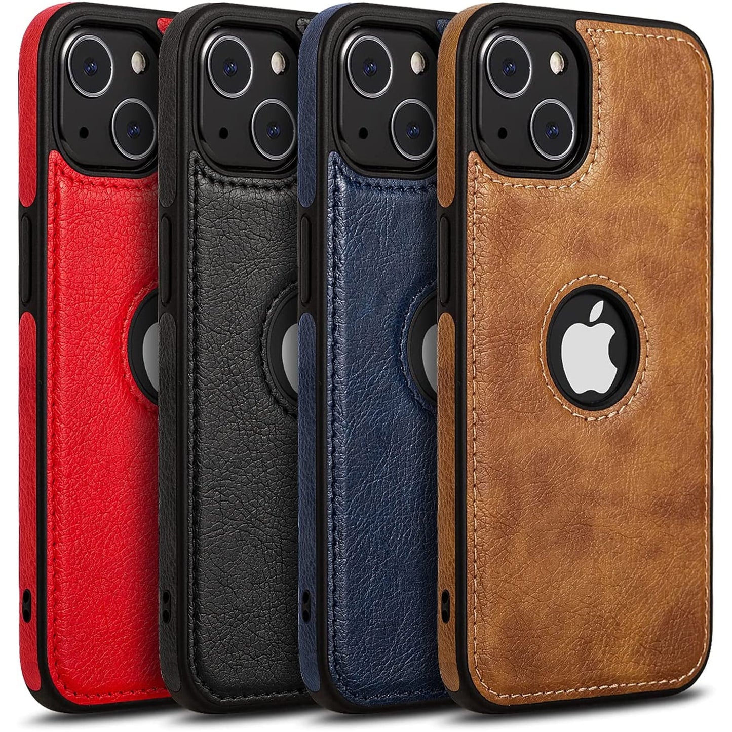 Compatible with Iphone 13 Case Premium Leather TPU Hybrid Case Cover,Black