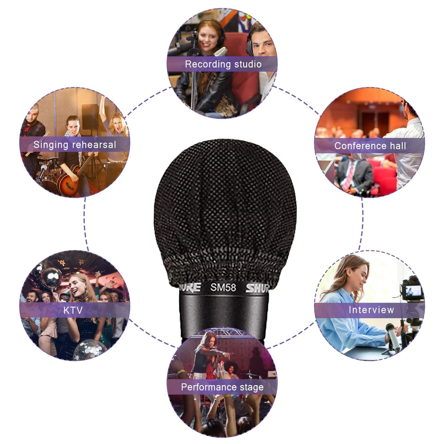 200 Pcs Disposable Microphone Cover Non-Woven, Removal Microphone Cover, Perfect Protective Cap for Most Handheld Microphone, Black