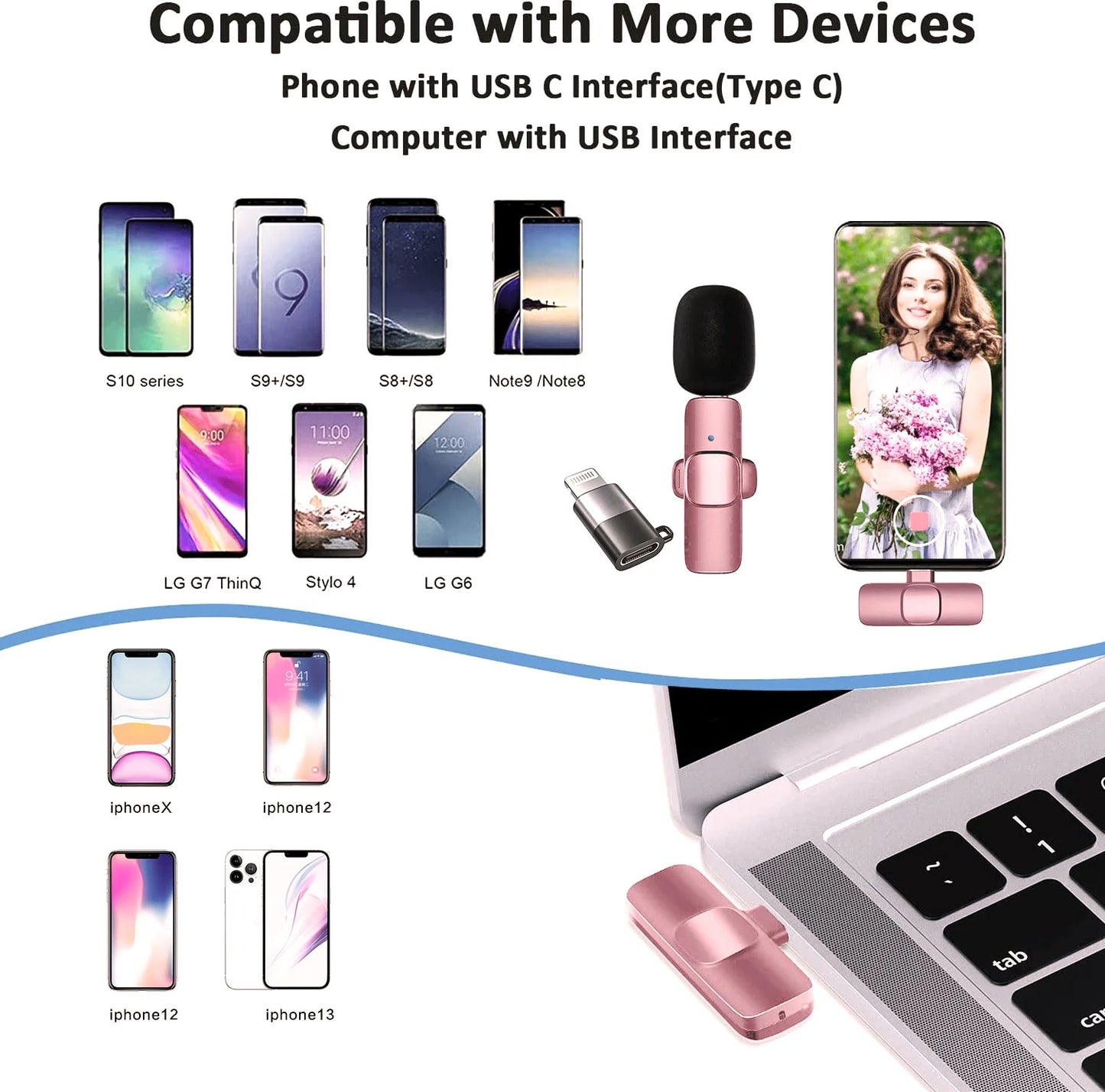 , Wireless Microphone Wireless Lavalier