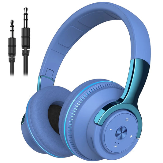 Wireless On-Ear Headphone, Upgrade Bass Hifi Stereo Wireless Heaset, Foldable & Wireless Wired Mode, Noise Isolating over Ear Headphone W/ Microphone and Volume Control, for Computer Laptop Cell Phone