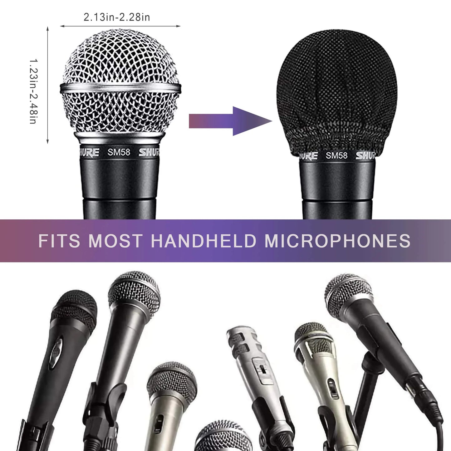 200 Pcs Disposable Microphone Cover Non-Woven, Removal Microphone Cover, Perfect Protective Cap for Most Handheld Microphone, Black