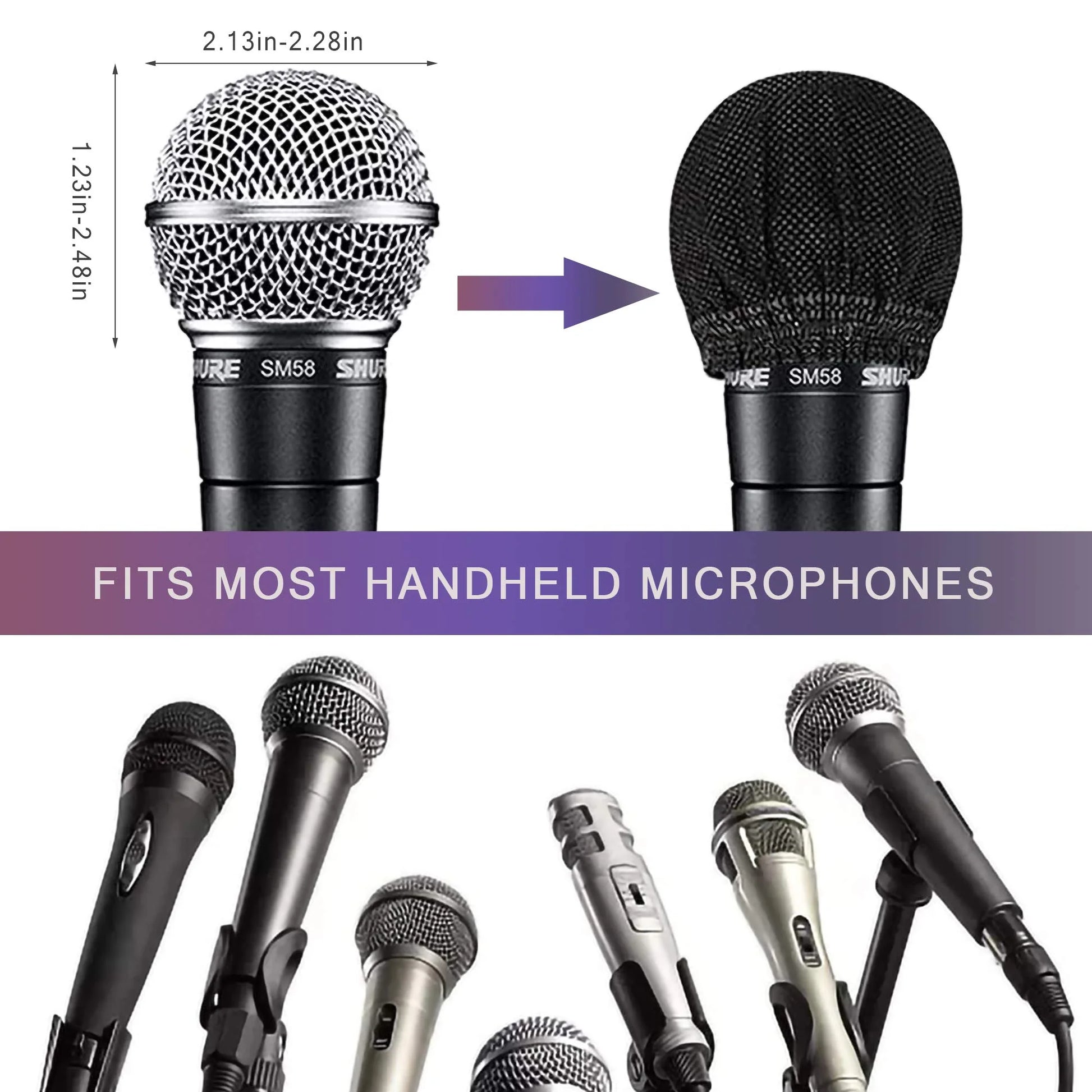 200 Pcs Disposable Microphone Cover Non-Woven, Removal Microphone Cover, Perfect Protective Cap for Most Handheld Microphone, Black