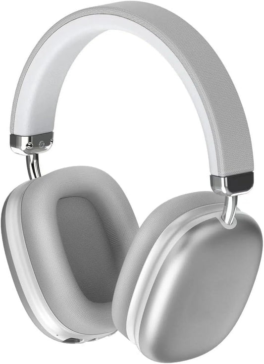 Wireless Over-Ear Headphones. Active Noise Cancelling, Transparency Mode, Spatial Audio, Bluetooth Headphones with Comfortable Protein Earpads, 24 Hours Playtime for Travel/Work,Silver