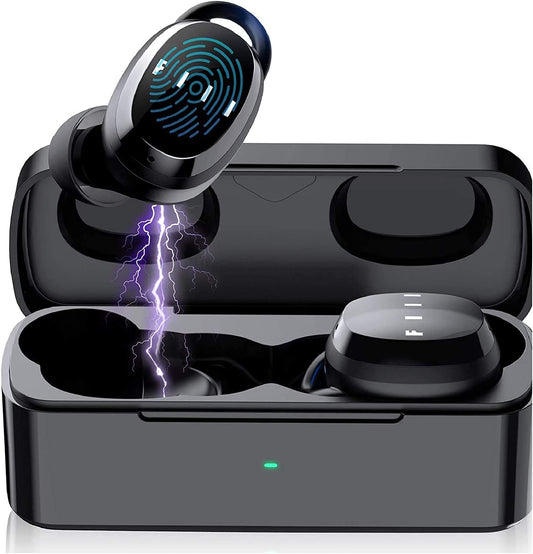 Bluetooth Wireless Earbuds - FIIL T1XS Bluetooth 5.0 Wireless Earphones, Support FIIL+ APP, Waterproof Earbuds with Microphone, In-Ear Earbuds Cordless for Iphone & Android (Black)