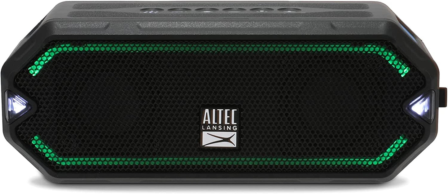 Altec Lansing - Hydrajolt Wireless Bluetooth Speaker, Waterproof Portable Speakers with Built in Phone Charger and Lights, Everything Proof Outdoor, Shockproof, Snowproof, 16 Hours Playtime