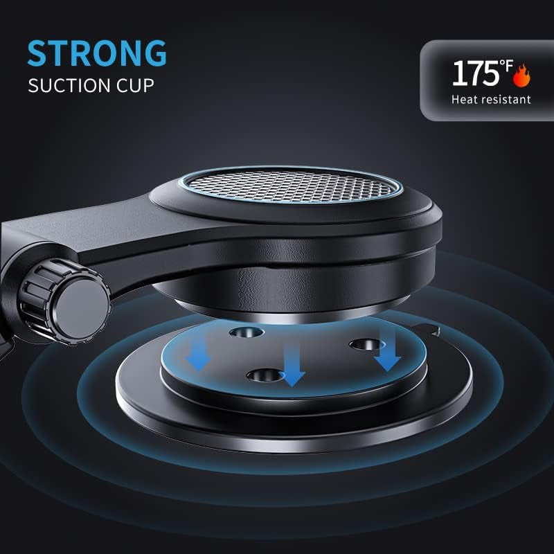 Blue Union Phone Mount for Car, Dashboard Clip Suction Cup Thick Shell and Large Phone Friendly Car Phone Holder, Compatible with All Cell Phones