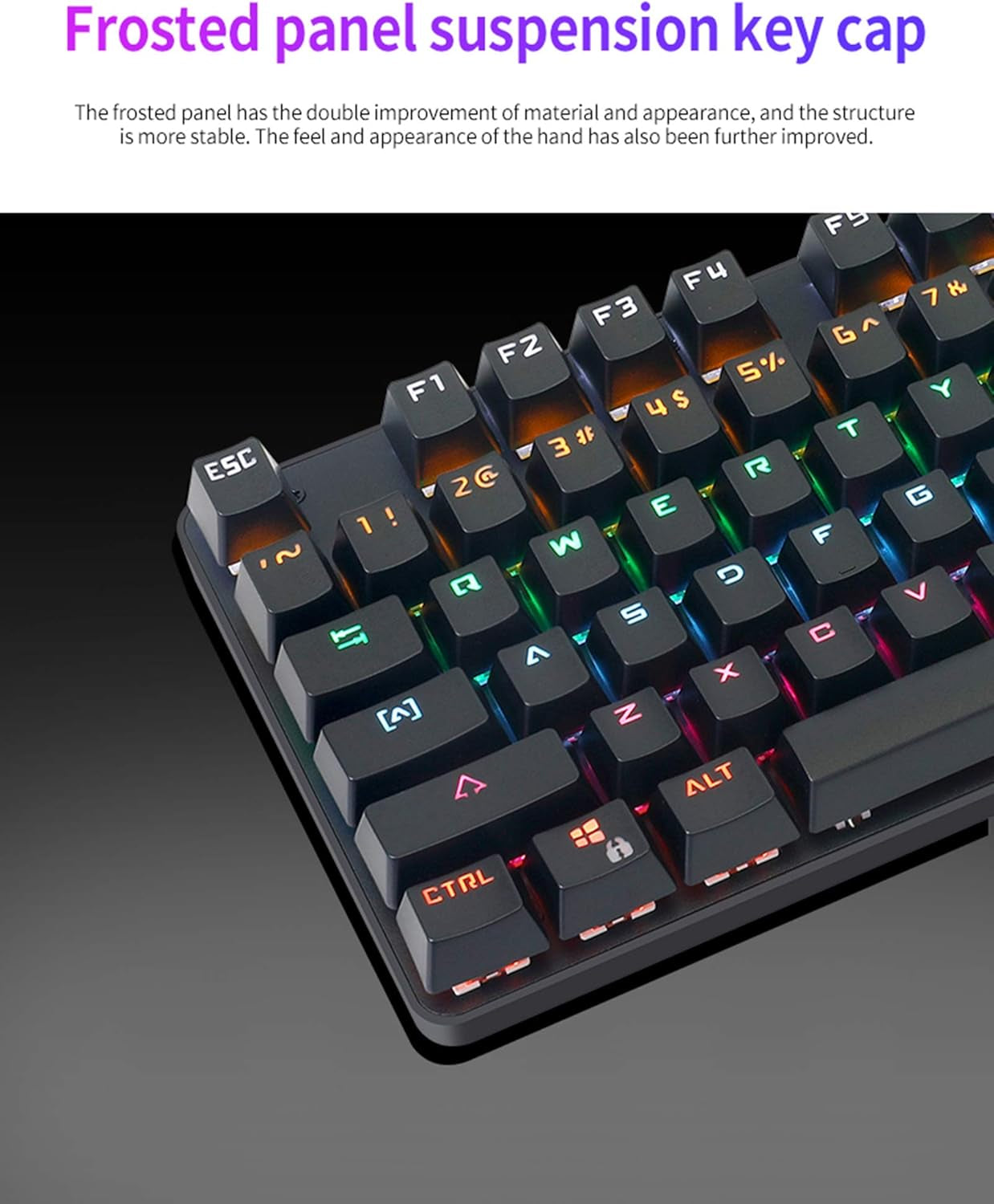 FKZ Bajeal Mechanical Keyboard,Hotswap 87 Keys Keyboard,Usb Wired Blue Switch Keyboard Shine-Through Keycaps,Rgb Backlit Gaming TKL Tenkeyless Keyboard (White Blue)