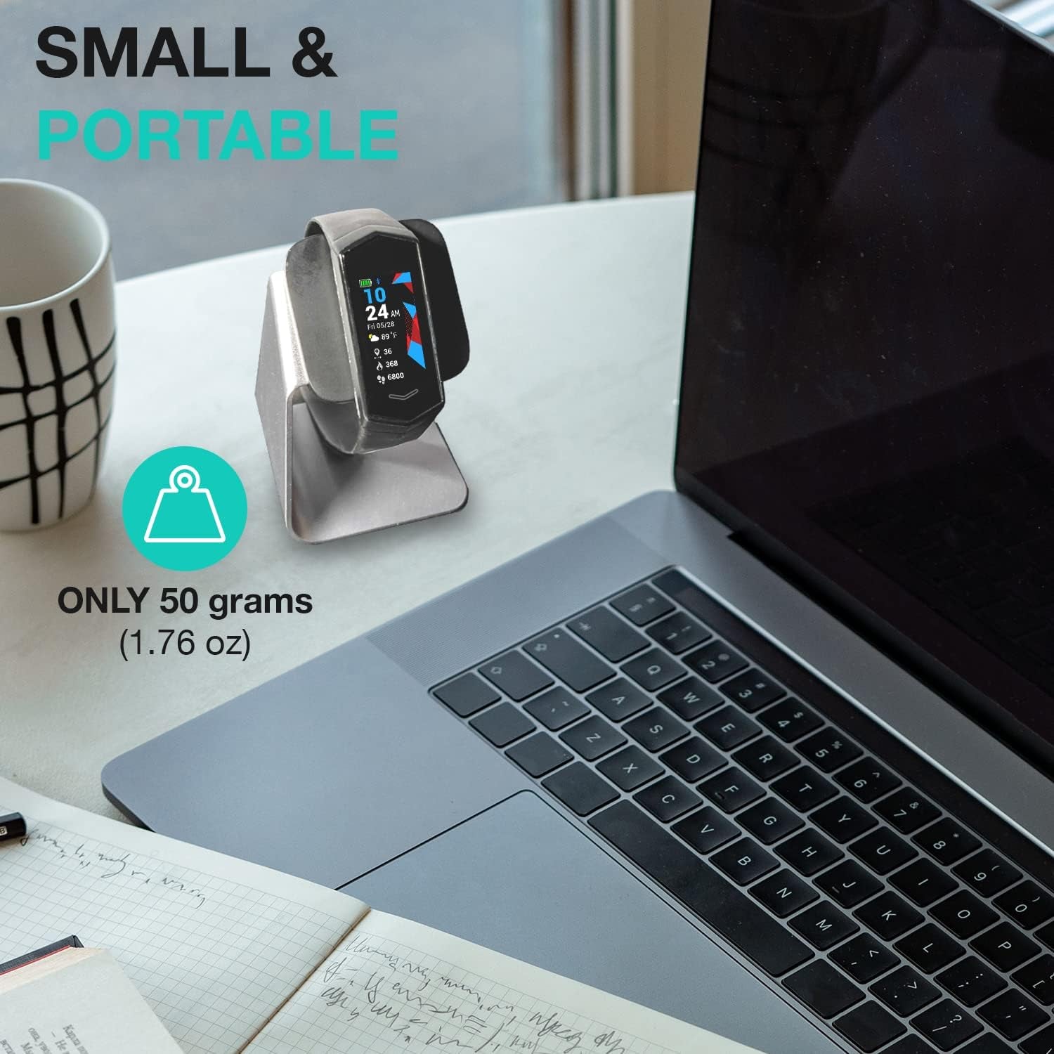 KORE 2.0 Elite Smartwatch Charging Stand - Aluminium Charging Watch Stand for Kore 2.0 Fitness Tracker L Sleek, Non-Slip Heart Rate Monitor Watch Holder Stand L Great Night Stand Accessories