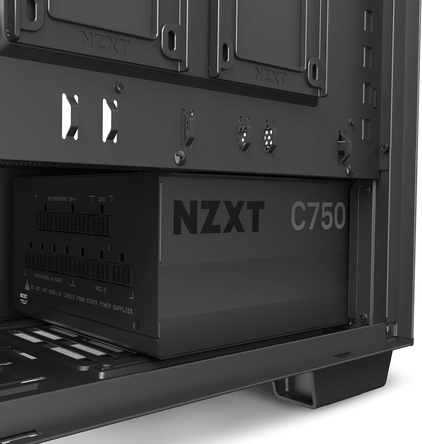 NZXT C750 - NP-C750M - 750 Watt PSU - 80+ Gold Certified - Hybrid Silent Fan Control - Fluid Dynamic Bearings - Modular Design - Sleeved Cables - ATX Gaming Power Supply - 2020