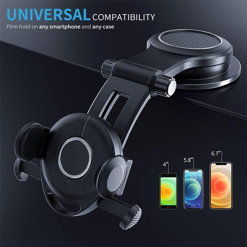 Blue Union Phone Mount for Car, Dashboard Clip Suction Cup Thick Shell and Large Phone Friendly Car Phone Holder, Compatible with All Cell Phones