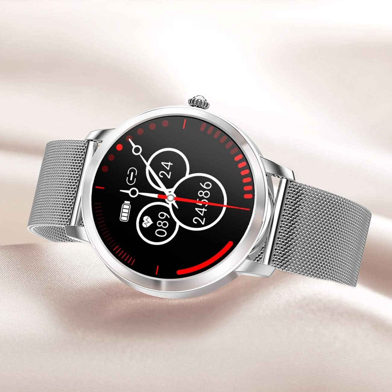 Smart Watch for Women, RAIMI Fashion Fitness Watch with Heart Rate Blood Pressure Sleep Tracker Pedometer Multiple Sport Modes, Waterproof, Sport Smartwatch Sync with Google Fit, Ios & Android App