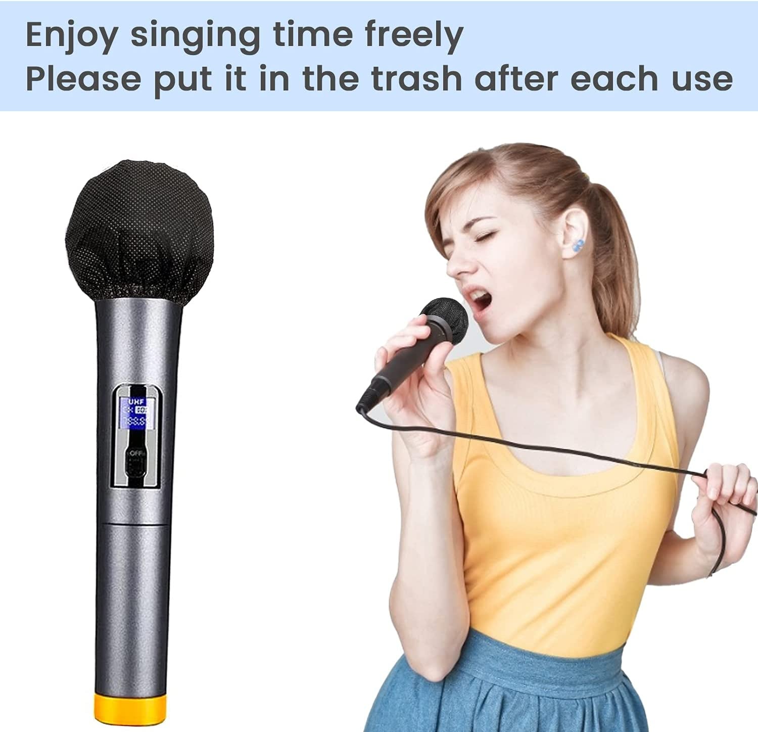Microphone Covers Disposable 100Pcs, Non-Woven,Clea