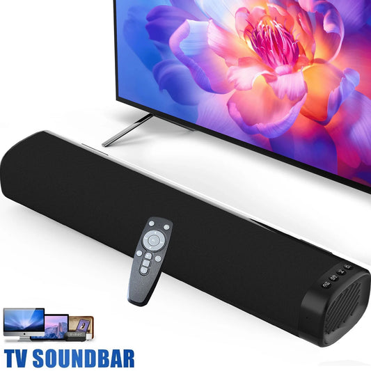 Sound Bar with Subwoofer, Wired & Wireless Bluetooth Soundbar for TV, 3D Surround Home Audio TV Speakers