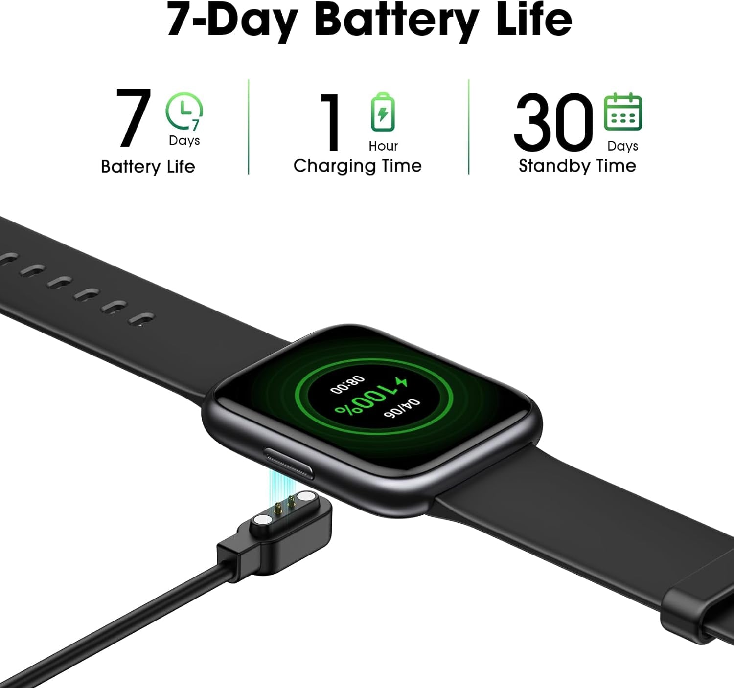 EURANS Smart Watch No App/Phone Required, Long Battery Life Fitness Tracker Watch,Hd Screen, Waterproof Activity Tracker with Step Counter for Walking, Pedometer, Calories Tracker for Men Women