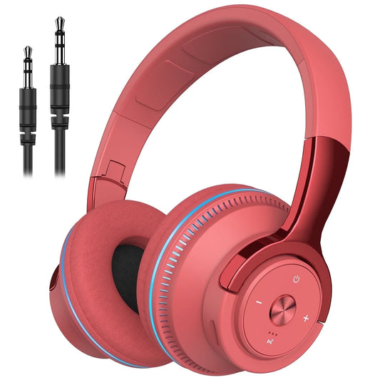 Wireless On-Ear Headphone, Upgrade Bass Hifi Stereo Wireless Heaset, Foldable & Wireless Wired Mode, Noise Isolating over Ear Headphone W/ Microphone and Volume Control, for Computer Laptop Cell Phone