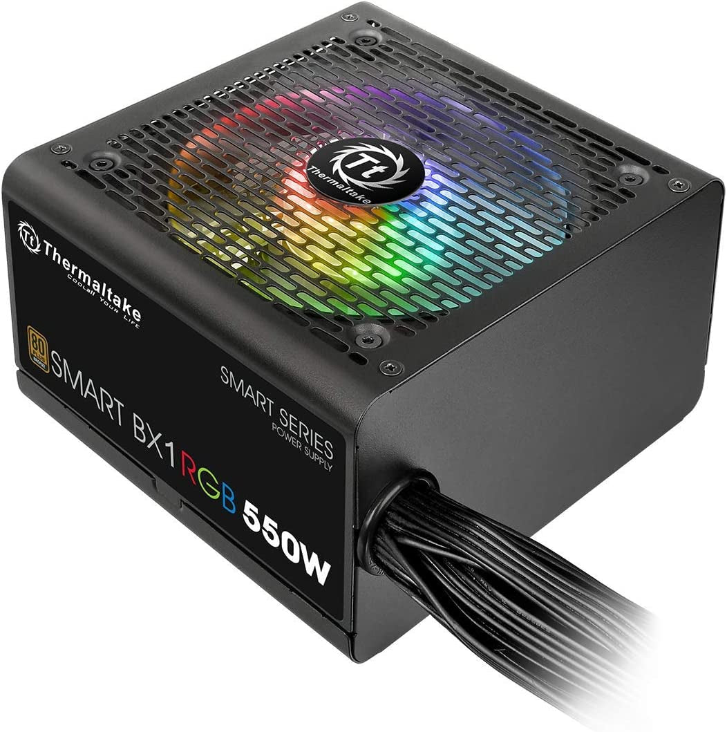 Thermaltake Smart BX1 RGB 80+ Bronze 550W Sli/Crossfire Haswell Ready Continuous Power ATX12V V2.31 / EPS 12V Non-Modular Power Supply 5 Year Warranty PS-SPR-0550NHFABU-1