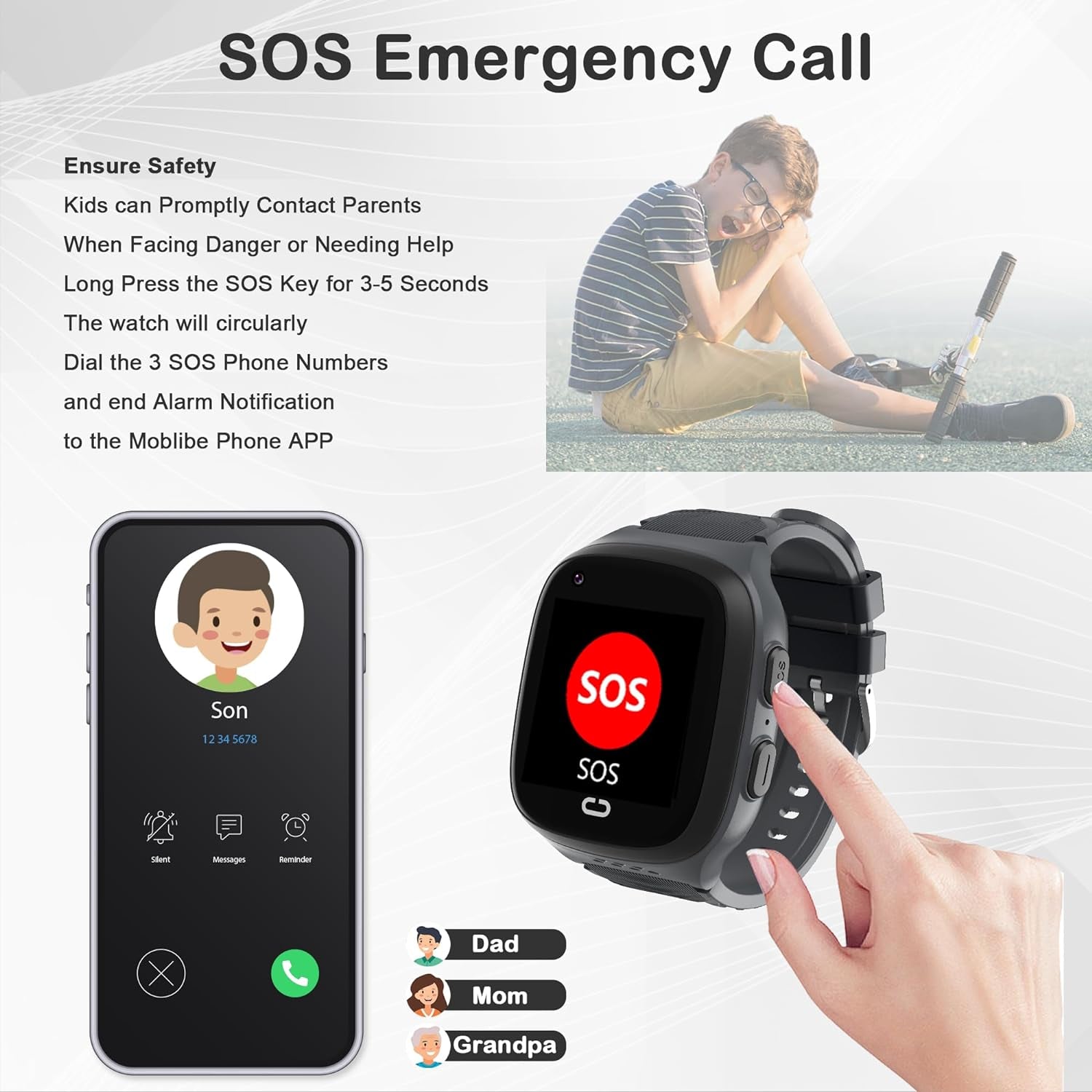 Smart Watch for Kids GPS Tracker Watch Kids Smart Watch Boys with Calling,Sos,Gps Tracker,Voice Chat,Camera,4G Kids Cell Phone Watch Toys for Ages 5-7 Boys Kids Watch Boys Age 3-12