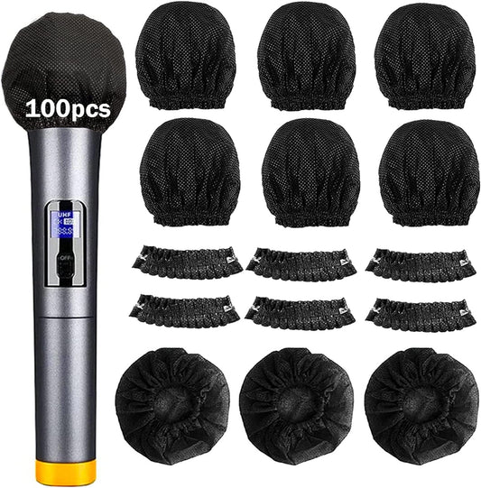 Microphone Covers Disposable 100Pcs, Non-Woven,Clea