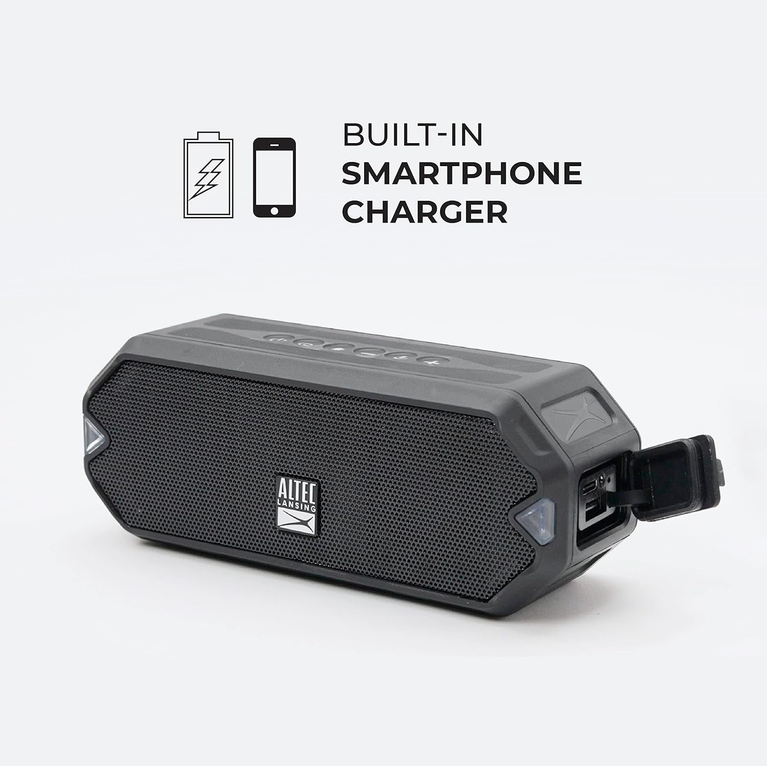 Altec Lansing - Hydrajolt Wireless Bluetooth Speaker, Waterproof Portable Speakers with Built in Phone Charger and Lights, Everything Proof Outdoor, Shockproof, Snowproof, 16 Hours Playtime
