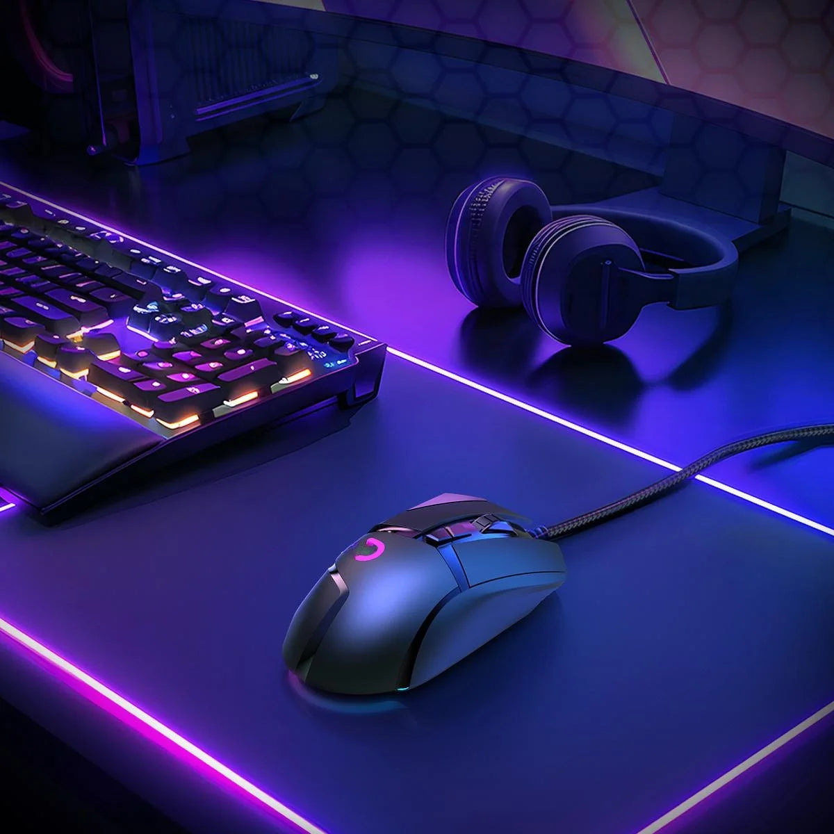 Wired Gaming Mouse for Pc/Mac/Laptop, 16000 DPI True Optical Sensor, 8 Programmable Buttons, RGB - Black