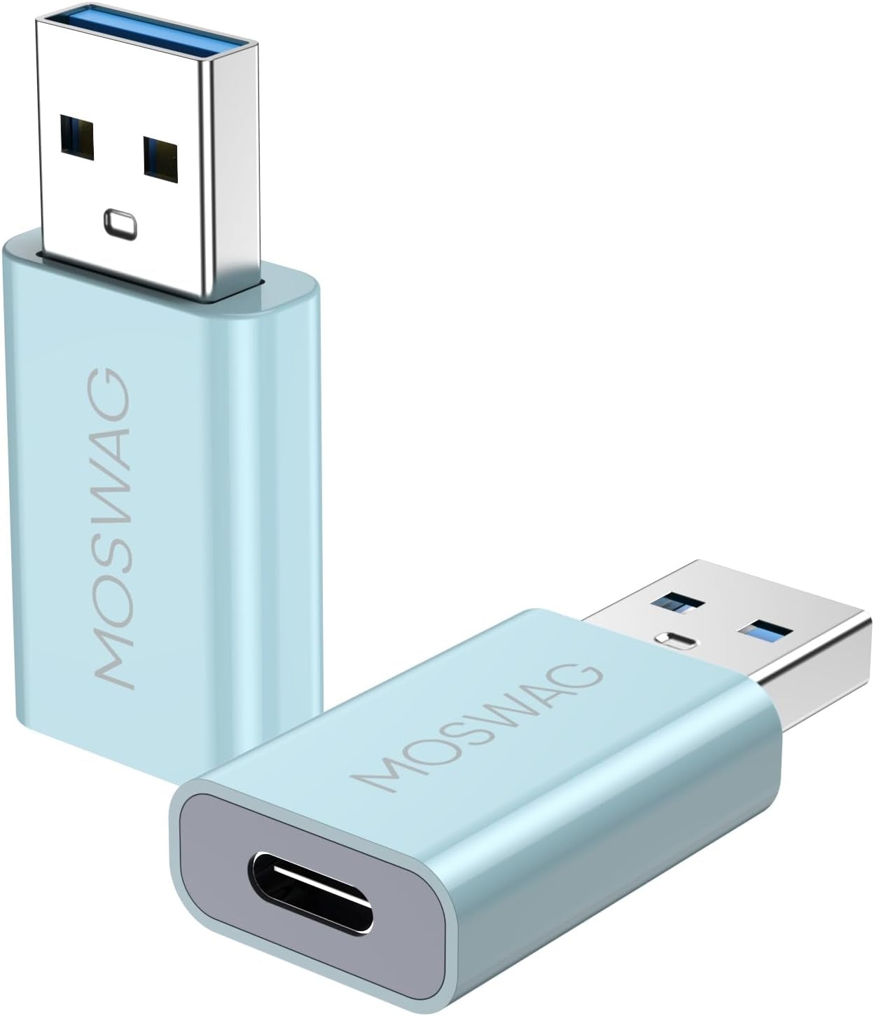 MOSWAG 3 Pack USB C to USB Adapter - Male to Female, Type-C to Type a Compatible with Apple Magsafe Charger, Mac, Laptops and Pcs