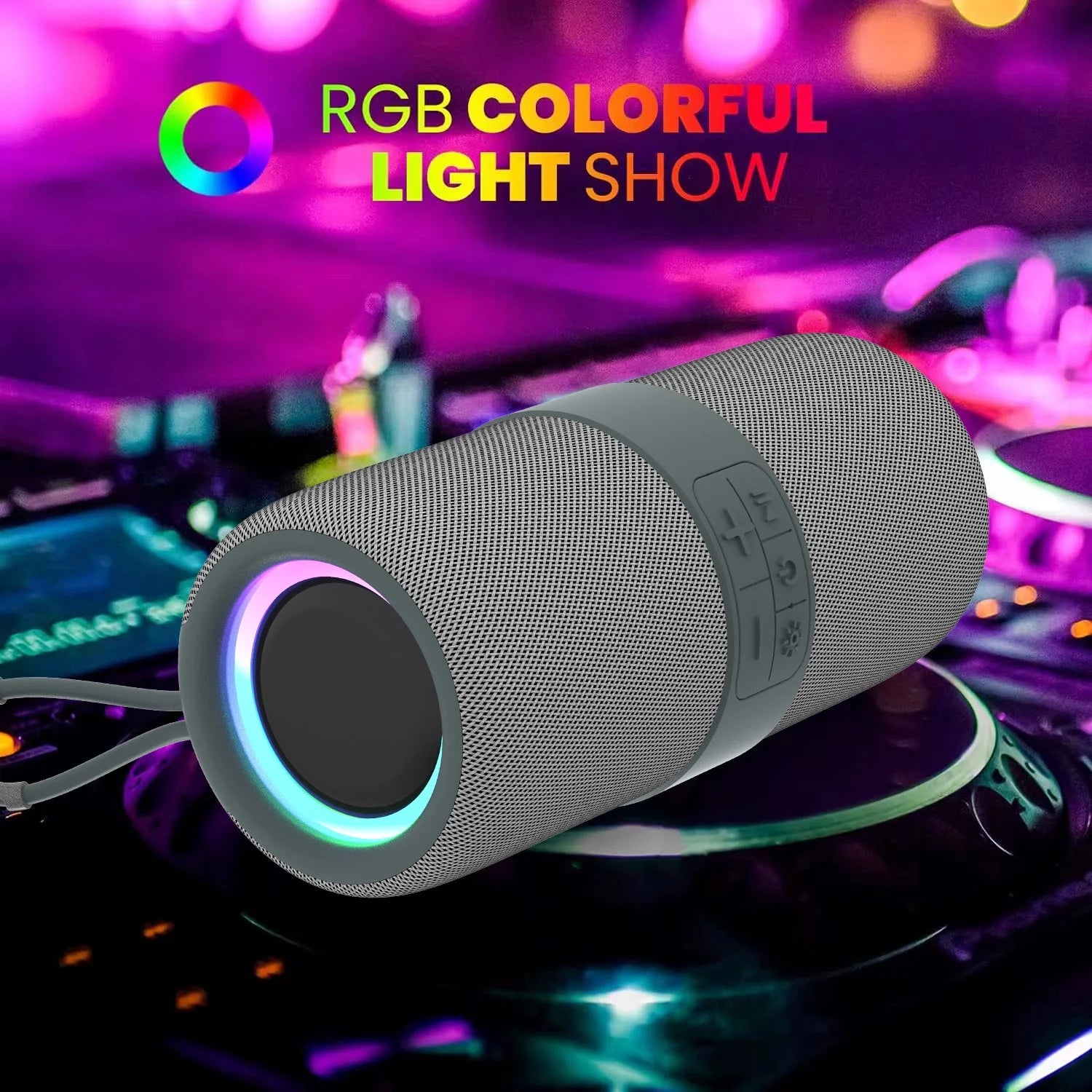 Portable Bluetooth Speaker with Deep Bass Basser, Wireless Stereo Sound Bluetooth Speaker with 5.3,IP67 Waterproof, TWS Pairing for Home Party Outdoor