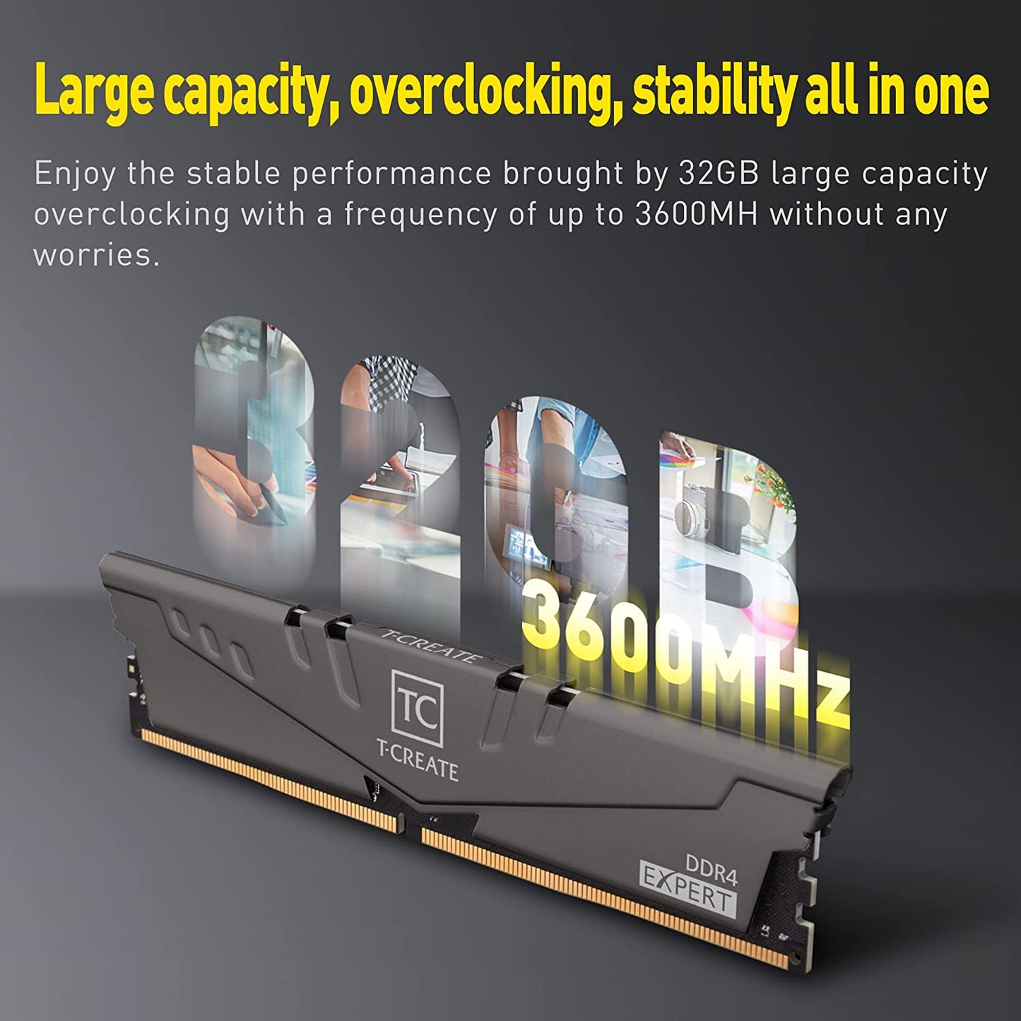 TEAMGROUP T-Create Expert Overclocking 10L DDR4 64GB Kit (2 X 32GB) 3200Mhz (PC4 25600) CL16 Desktop Memory Module Ram - TTCED464G3200HC16FDC01