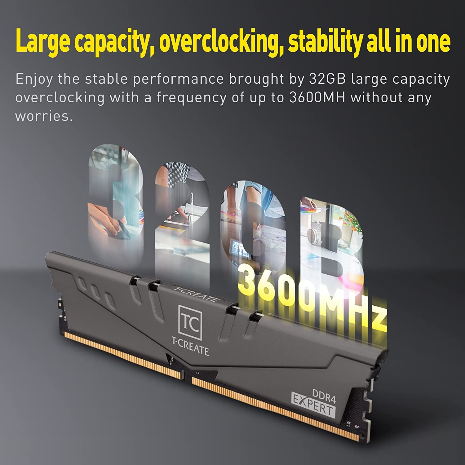 TEAMGROUP T-Create Expert Overclocking 10L DDR4 64GB Kit (2 X 32GB) 3200Mhz (PC4 25600) CL16 Desktop Memory Module Ram - TTCED464G3200HC16FDC01