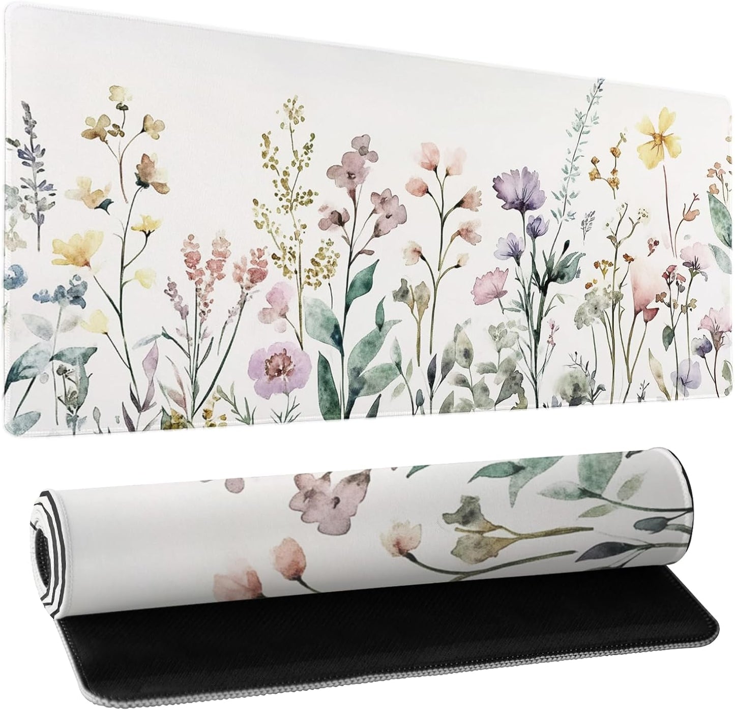 Japanese Cherry Blossom Sakura Large Gaming Mouse Pad 31.5×11.8 Inch XL Extended Waterproof Moudepads Non-Slip Rubber Base Keyboard Mat for Work/Office/Home