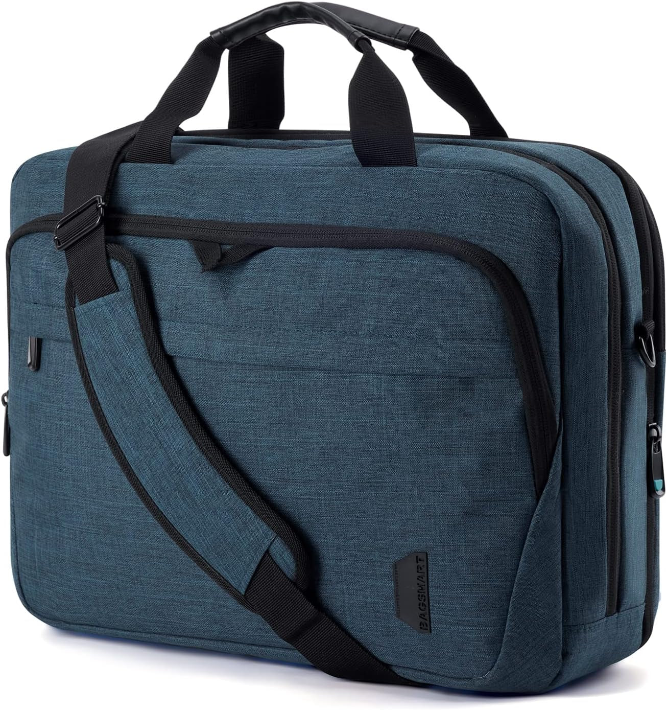 BAGSMART Laptop Bag, 15.6 Inch Briefcase Men, Lockable Computer Bag Work Bag, Water-Repellent Shoulder Messenger Bag Travel Office Business, Black
