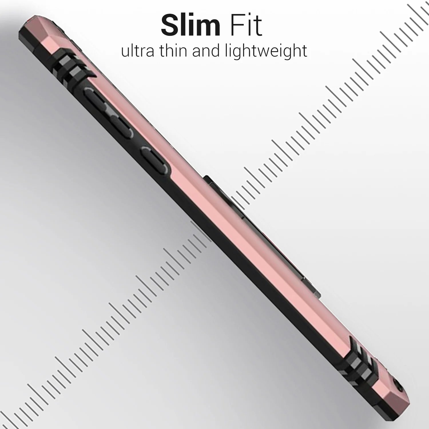 for Samsung Galaxy S21 FE Ring Case, Kickstand Rugged Phone Cover Magnetic Car Mount Compatible - Rose Gold Pink
