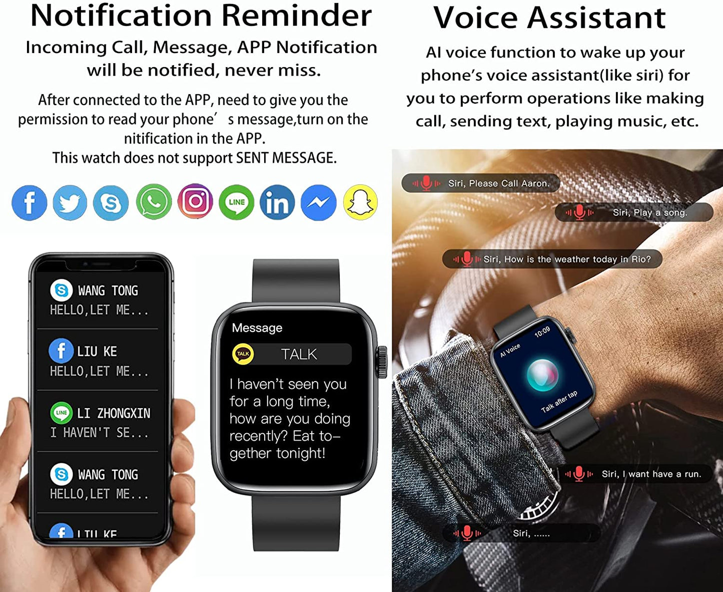 Feifuns Smart Watch Answer Make Call/Voice Control for Android Ios Phones, IP67 Waterproof Activity Tracker with Blood Pressure Heart Rate Spo2 Sleep, 28 Sports Watch for Unisex Adults White