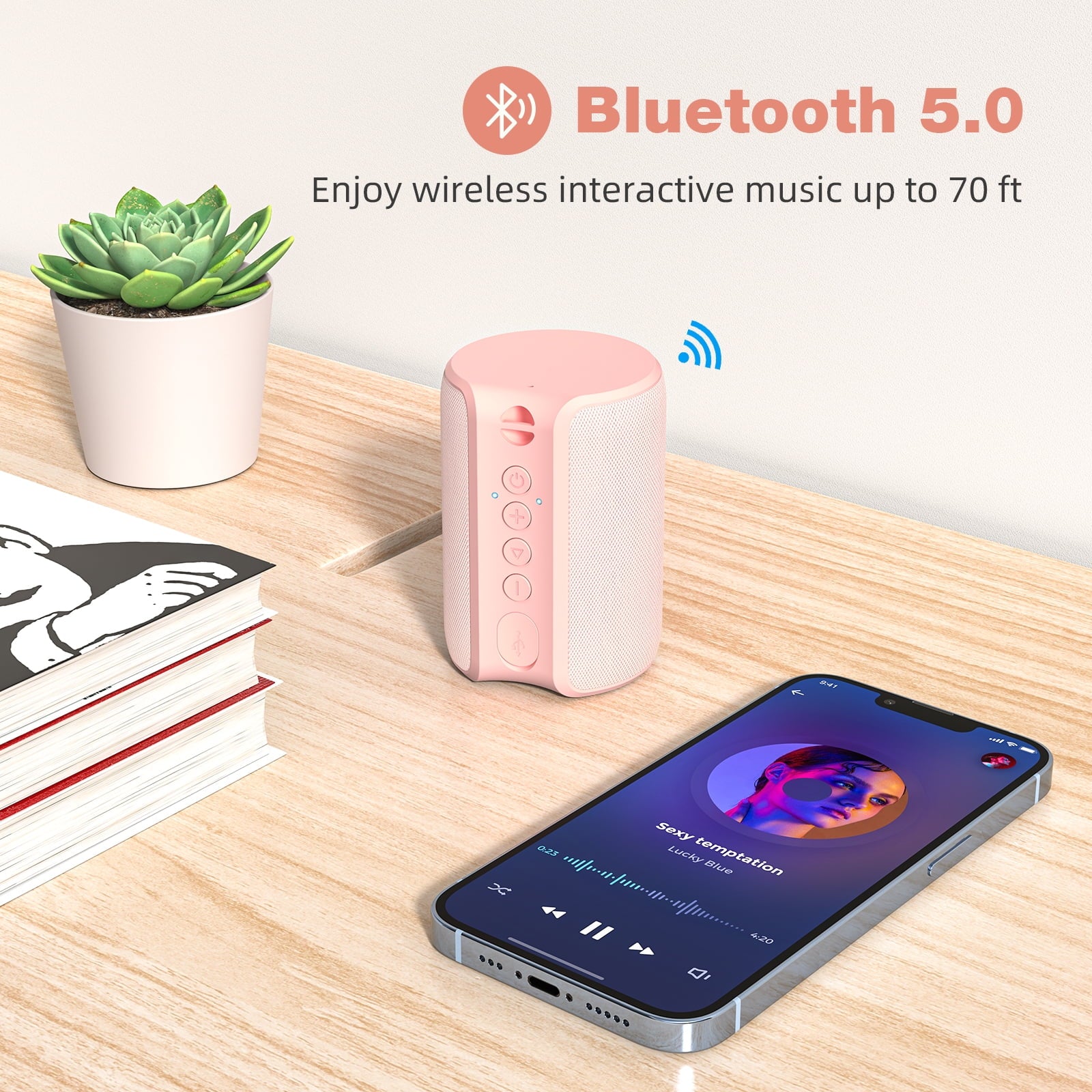 Bluetooth Portable Speaker, IPX7 Waterproof, Bluetooth 5.0, 12H Playtime