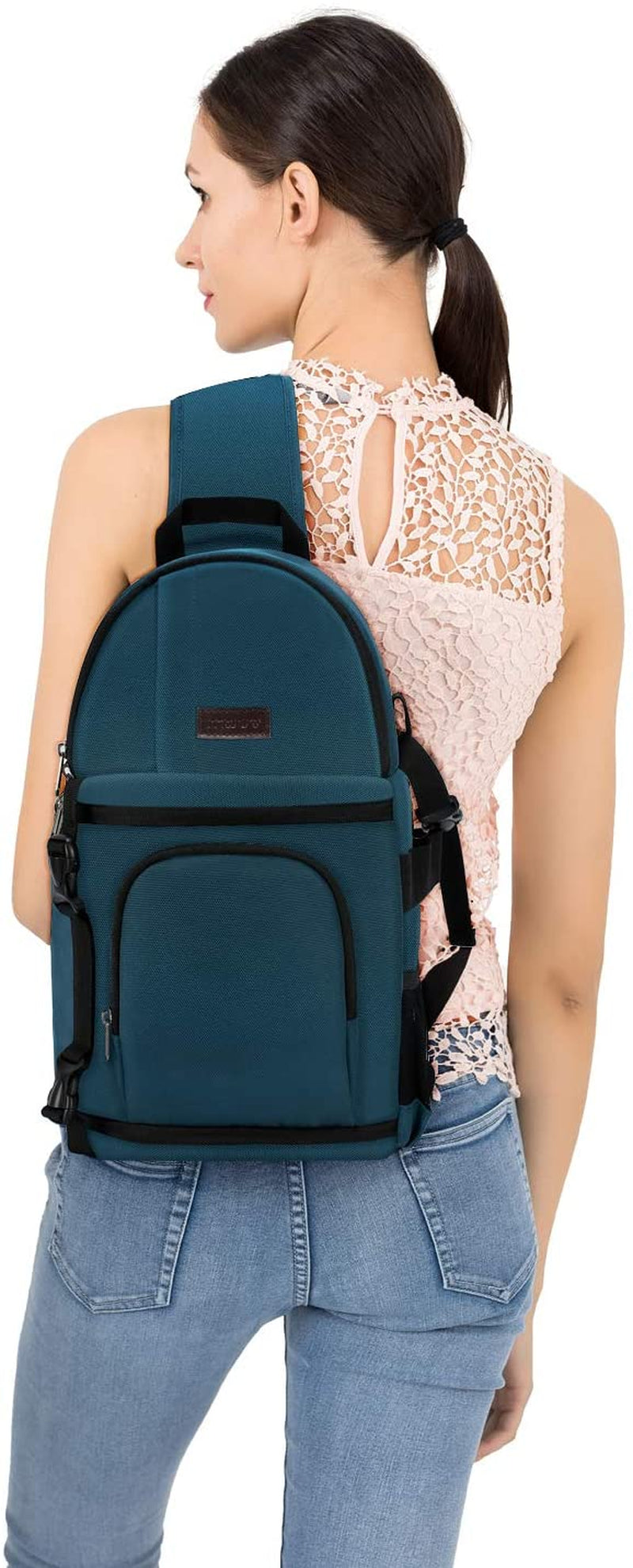 MOSISO Camera Sling Bag, Dslr/Slr/Mirrorless Camera Backpack Case Shockproof Photography Backpack with Tripod Holder & Removable Modular Inserts Compatible with Canon/Nikon/Sony/Fuji