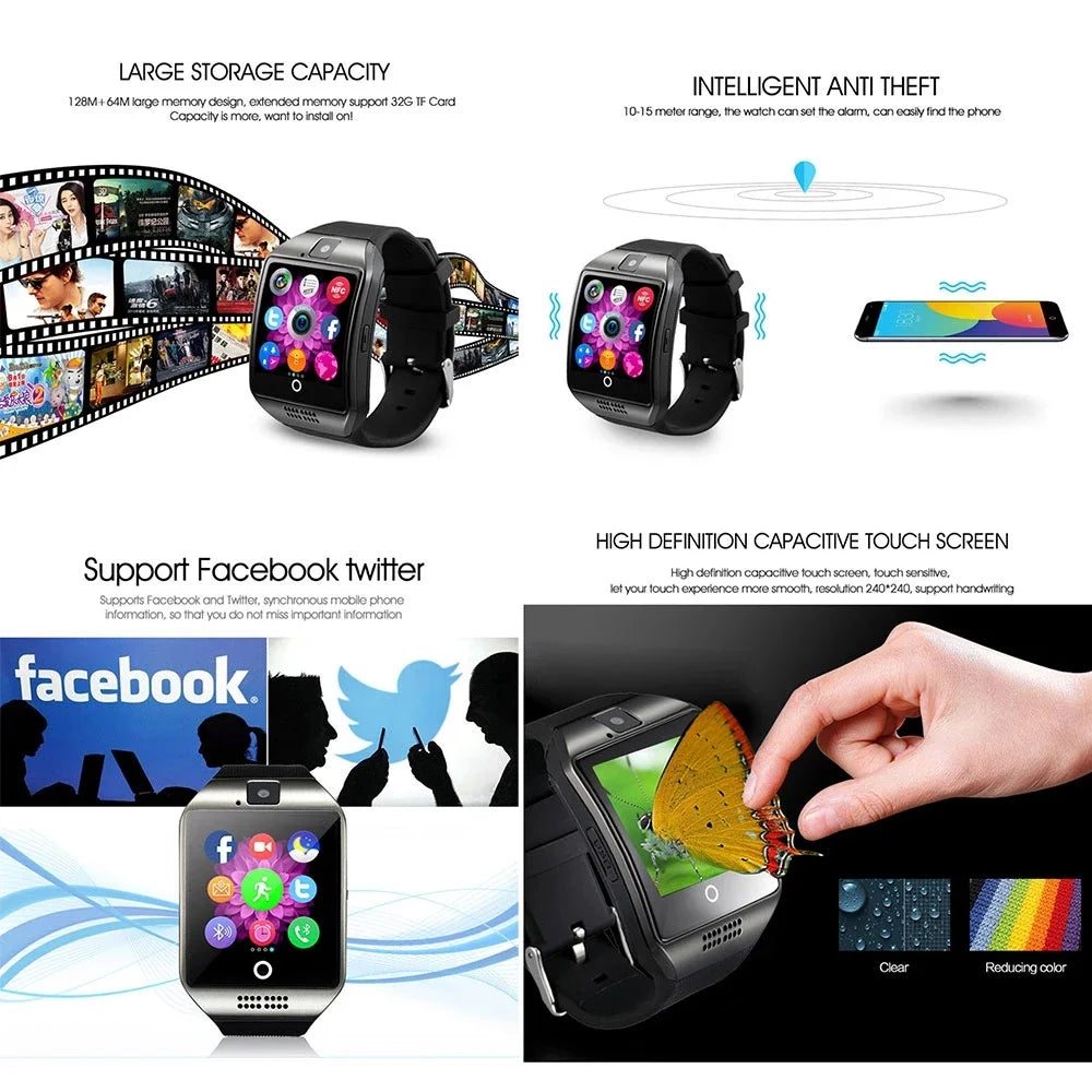 Smart Watch,Smart Watch for Androi Phones,Smart Watches Touchscreen with Camera Bluetooth Watch Cell Phone with Sim Card Slot Compatible Samsun Ios Phon 12/12 Pro/11/10 Men Women
