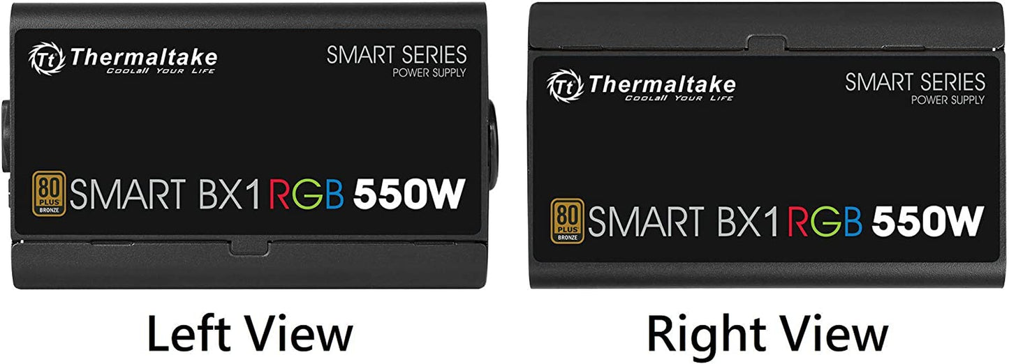 Thermaltake Smart BX1 RGB 80+ Bronze 550W Sli/Crossfire Haswell Ready Continuous Power ATX12V V2.31 / EPS 12V Non-Modular Power Supply 5 Year Warranty PS-SPR-0550NHFABU-1